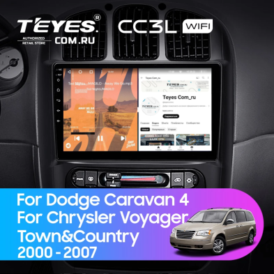 Штатная магнитола Teyes CC3L WiFi 2/32 Chrysler Town & Country 4 RS (2000-2007) Тип-A