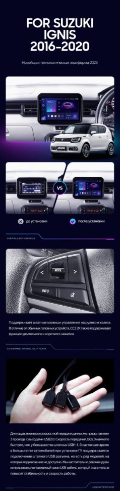 Штатная магнитола Teyes CC3 2K 360 6/128 Suzuki Ignis (2016-2020)