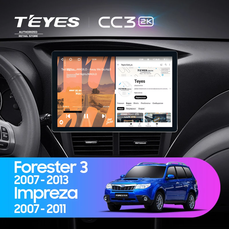 Штатная магнитола Teyes CC3 2K 4/32 Subaru Impreza GH GE (2007-2013) (11")