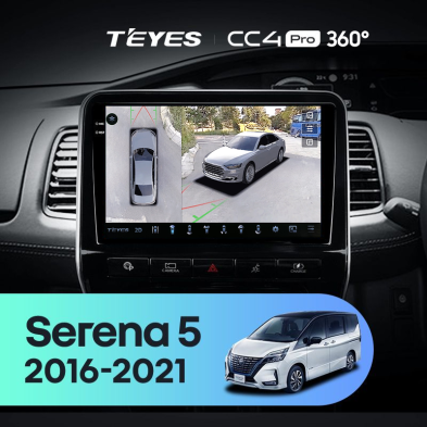 Штатная магнитола Teyes CC4 Pro 360 8/128 Nissan Serena 5 V C27 (2016-2021) F1 правый руль