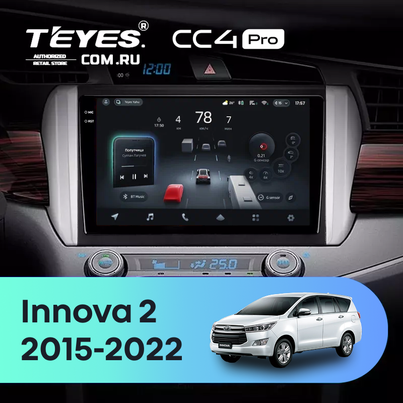 Штатная магнитола Teyes CC4 Pro 8/128 Toyota Innova 2 (2015-2022)