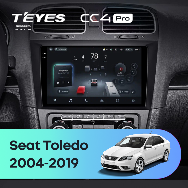 Штатная магнитола Teyes CC4 Pro 12/256 Seat Toledo (2004-2019)