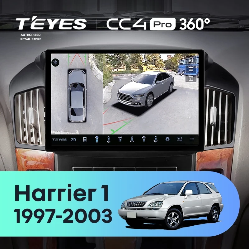 Штатная магнитола Teyes CC4 Pro 360 8/128 Toyota Harrier 1 (XU10) (1997-2003) F2 (11")