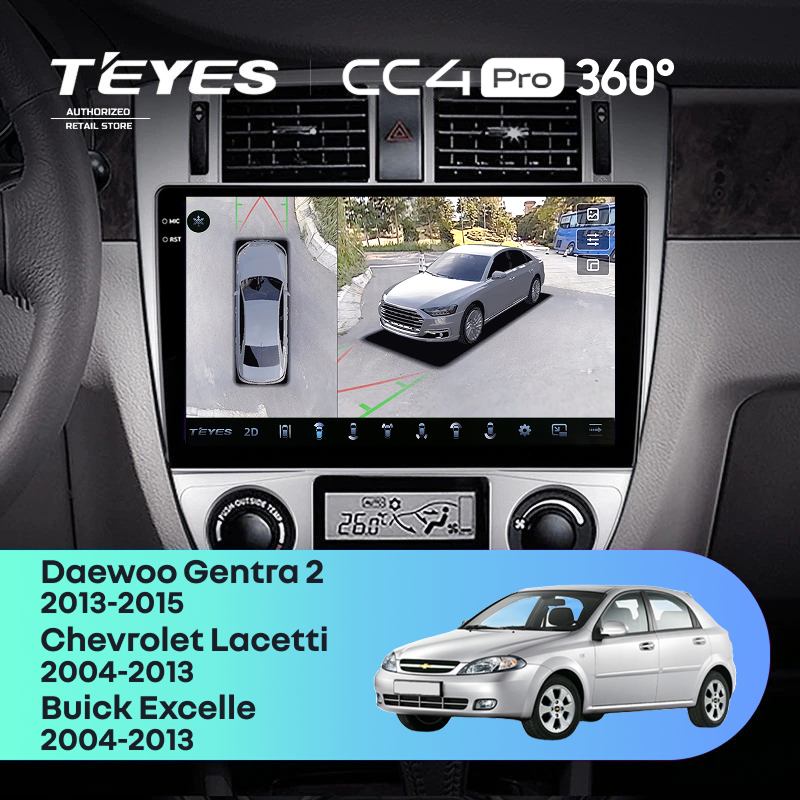 Штатная магнитола Teyes CC4 Pro 360 8/128 Daewoo Gentra 2 (2013-2015) F1 Тип-A
