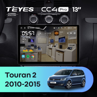 Штатная магнитола Teyes CC4 Pro 8/128 Volkswagen Touran 2 1T (2010-2015) (13&quot;)