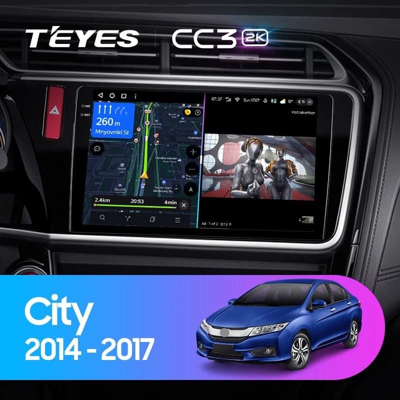Штатная магнитола Teyes CC3 2K 360 6/128 Honda City (2014-2017) Тип-B