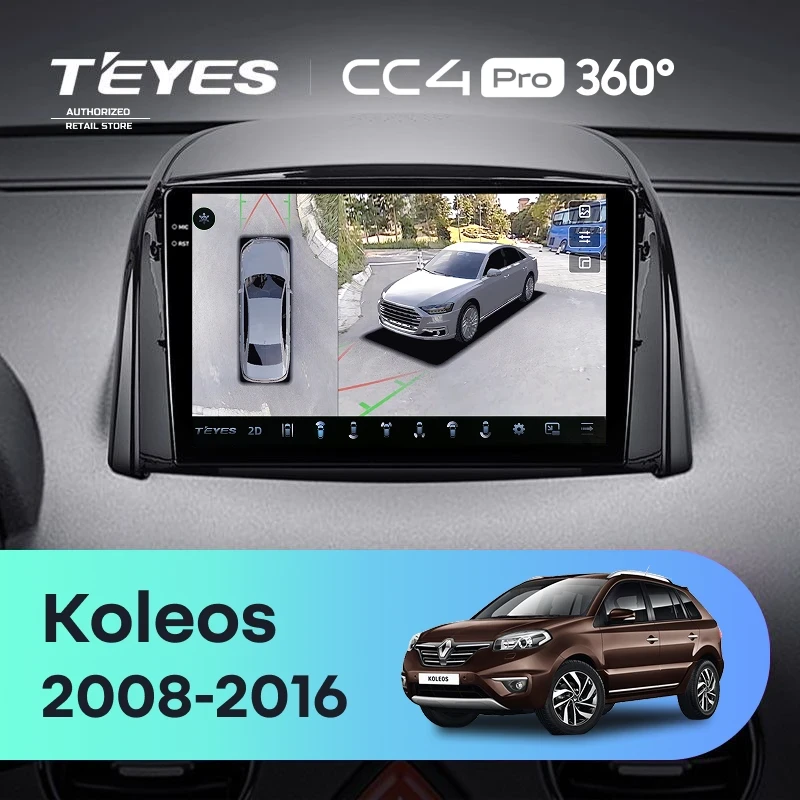 Штатная магнитола Teyes CC4 Pro 360 8/128 Renault Koleos (2008-2016) Тип-B
