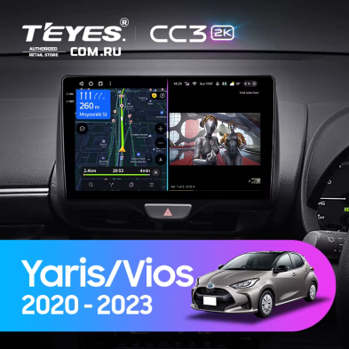 Штатная магнитола Teyes CC3 2K 360 6/128 Toyota Yaris (2020-2023) Правый руль