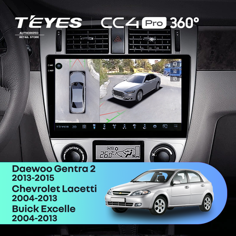 Штатная магнитола Teyes CC4 Pro 360 8/128 Daewoo Gentra 2 (2013-2015) F2 Тип-B