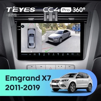 Штатная магнитола Teyes CC4 Pro 360 8/128 Geely Emgrand X7 1 GX7 EX7 (2011-2019)