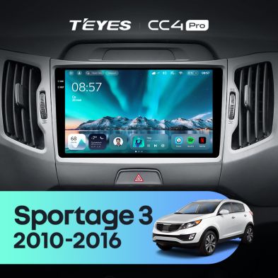 Штатная магнитола Teyes CC4 Pro 12/256 Kia Sportage 3 SL (2010-2016) Тип-A