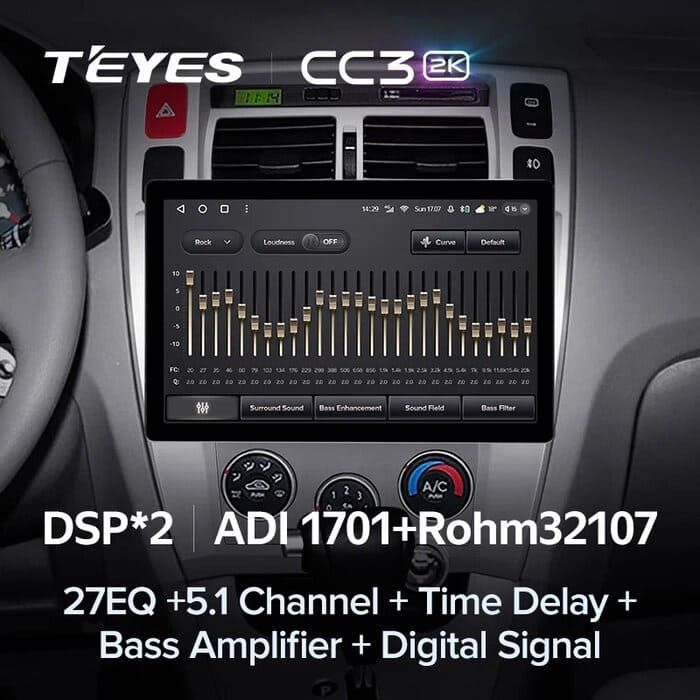 Штатная магнитола Teyes CC3 2K 6/128 Hyundai Tucson 1 (2004-2009) (13")