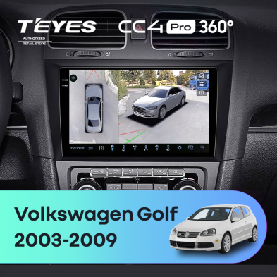 Штатная магнитола Teyes CC4 Pro 360 8/128 Volkswagen Golf (2003-2009)