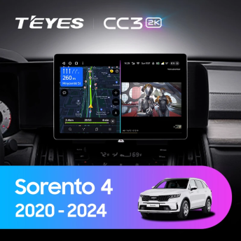 Штатная магнитола Teyes CC3 2K 6/128 Kia Sorento 4 MQ4 (2020-2024) (11")