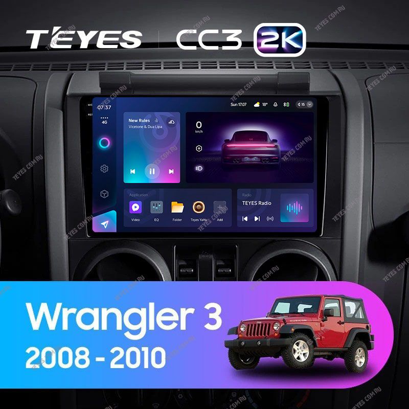 Штатная магнитола Teyes CC3 2K 4/32 Jeep Wrangler 3 JK (2008-2010) F1