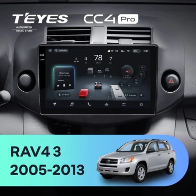 Штатная магнитола Teyes CC4 Pro 8/128 Toyota RAV4 3 XA30 (2005-2013) F2 10"
