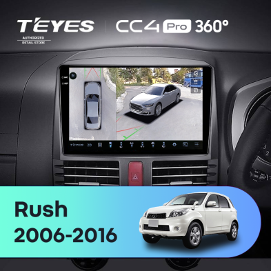 Штатная магнитола Teyes CC4 Pro 360 12/256 Toyota Rush J200 (2006-2016) Правый руль