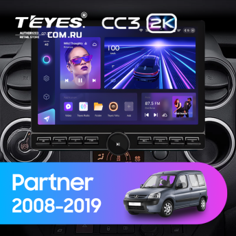 Штатная магнитола Teyes CC3 2K 6/128 Peugeot Partner (2008-2019) (13" с кнопками)