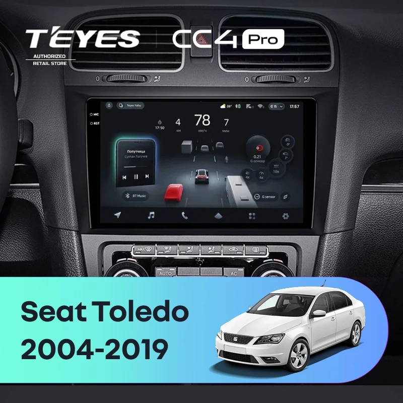 Штатная магнитола Teyes CC4 Pro 8/128 Seat Toledo (2004-2019)