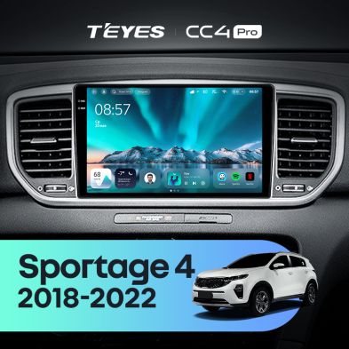 Штатная магнитола Teyes CC4 Pro 12/256 Kia Sportage 4 QL (2018-2022) Тип-A