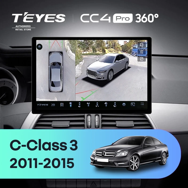 Штатная магнитола Teyes CC4 Pro 360 12/256 Mercedes-Benz C-Class W204 C204 S204 (2011-2015) (13")