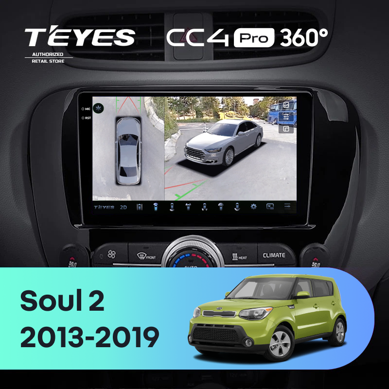 Штатная магнитола Teyes CC4 Pro 360 12/256 Kia Soul 2 PS (2013-2019) Тип-B