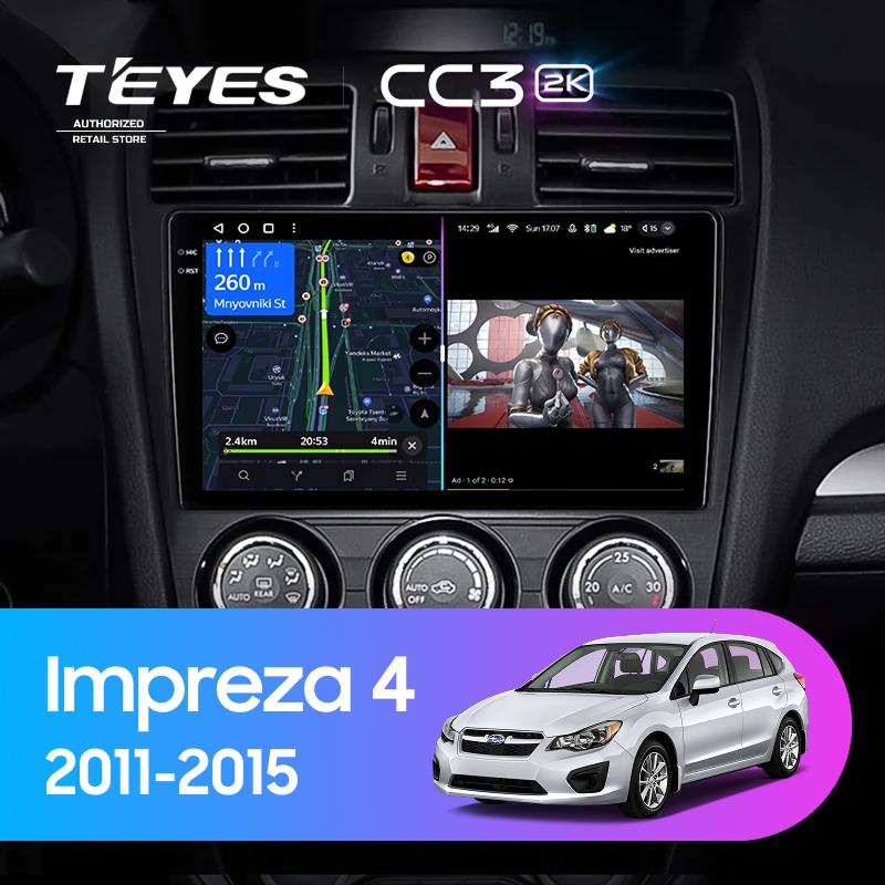 Штатная магнитола Teyes CC3 2K 6/128 Subaru Impreza 4 (2011-2015) Тип-A