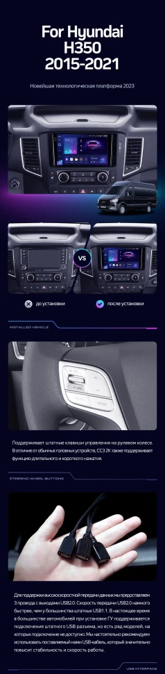 Штатная магнитола Teyes CC3 4/32 Hyundai H350 (2015-2021)