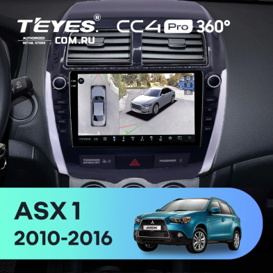 Штатная магнитола Teyes CC4 Pro 360 12/256 Mitsubishi ASX 1 (2010-2016) Тип-A (9")