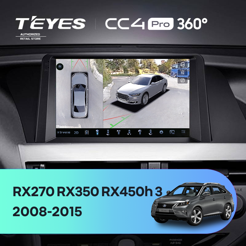 Штатная магнитола Teyes CC4 Pro 360 12/256 Lexus RX270 RX350 RX450h AL10 3 (2008-2015) Тип-B