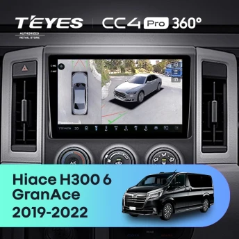 Штатная магнитола Teyes CC4 Pro 360 12/256 Toyota Hiace H300 VI (2019-2022) Тип-B