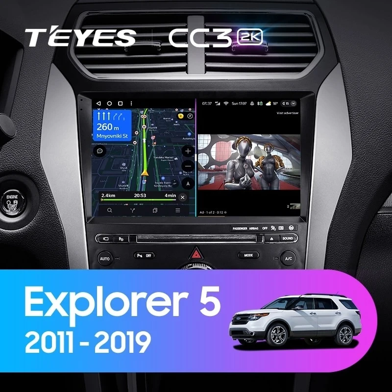 Штатная магнитола Teyes CC3 2K 4/32 Ford Explorer 5 (2011-2019) Тип-A