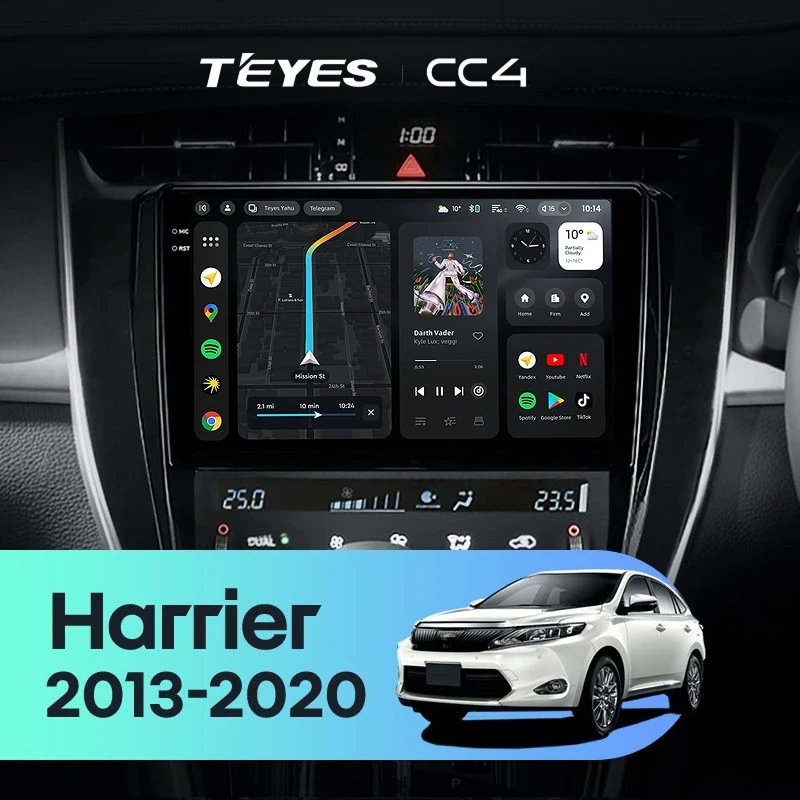 Штатная магнитола Teyes CC4 6/64 Toyota Harrier XU60 (2013-2020) F1