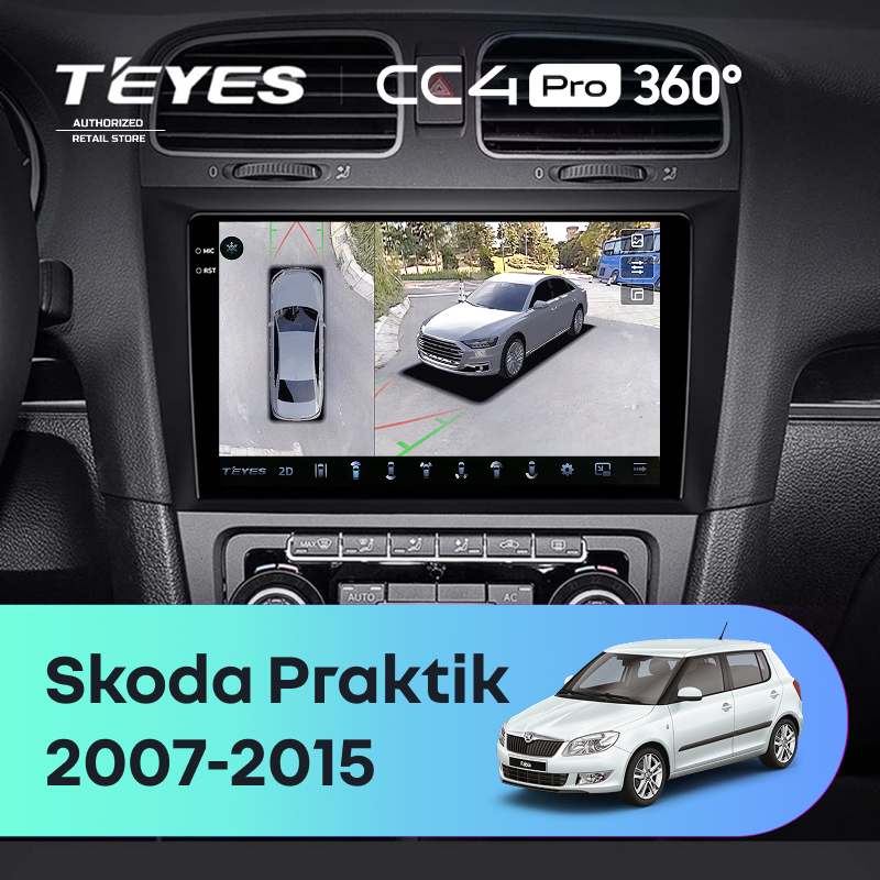 Штатная магнитола Teyes CC4 Pro 360 8/128 Skoda Praktik (2007-2015)