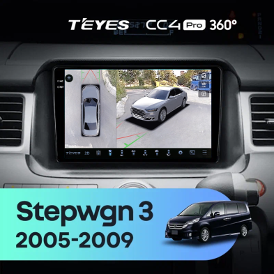 Штатная магнитола Teyes CC4 Pro 360 8/128 Honda Stepwgn 3 (2005-2009) Правый руль