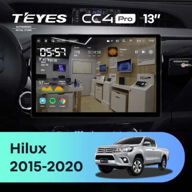 Штатная магнитола Teyes CC4 Pro 8/128 Toyota Hilux Pick Up (2015-2020) (13")
