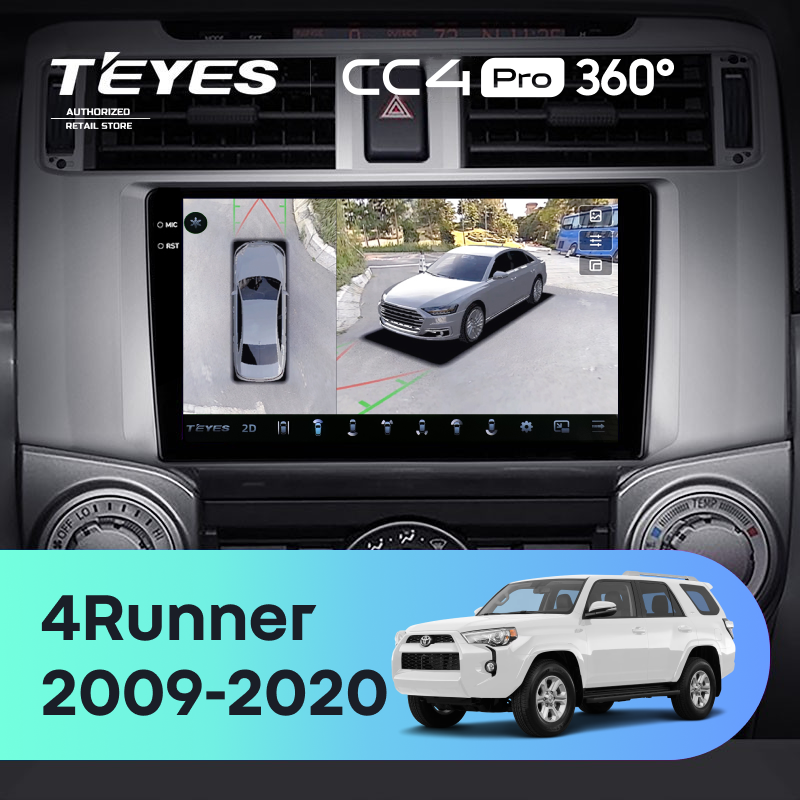 Штатная магнитола Teyes CC4 Pro 360 12/256 Toyota 4Runner 5 N280 (2009-2020)