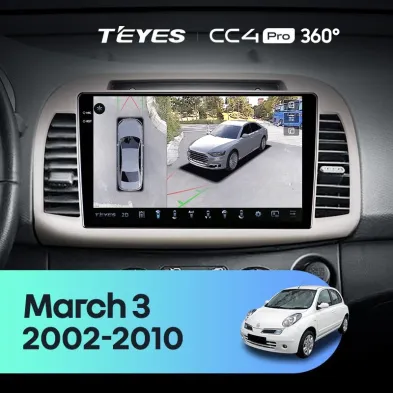 Штатная магнитола Teyes CC4 Pro 360 12/256 Nissan March 3 K12 (2002-2010)