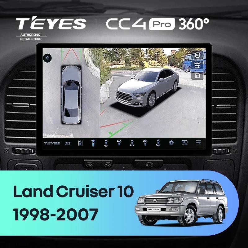 Штатная магнитола Teyes CC4 Pro 360 8/128 Toyota Land Cruiser 10 J100 100 (1998-2007) (13")
