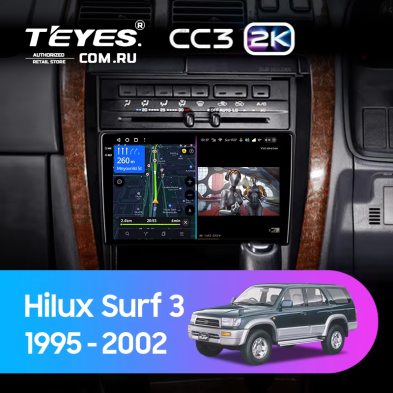 Штатная магнитола Teyes CC3 2K 4/32 Toyota Hilux Surf 3 N180 (1995-2002 ) Правый руль