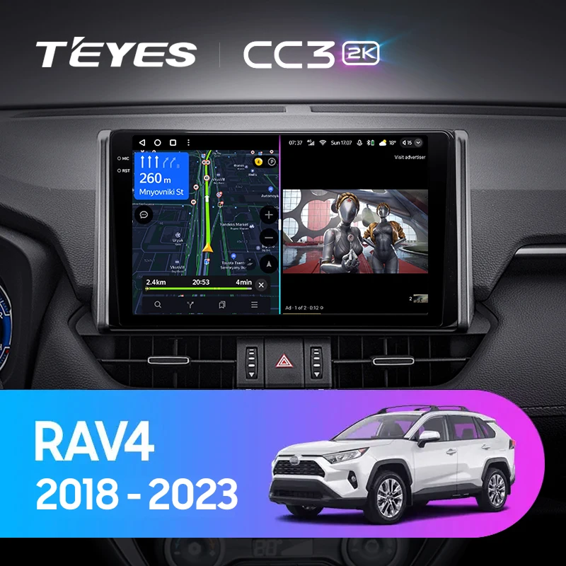 Штатная магнитола Teyes CC3 2K 360 6/128 Toyota RAV4 5 XA50 (2018-2023) F2 Тип-A
