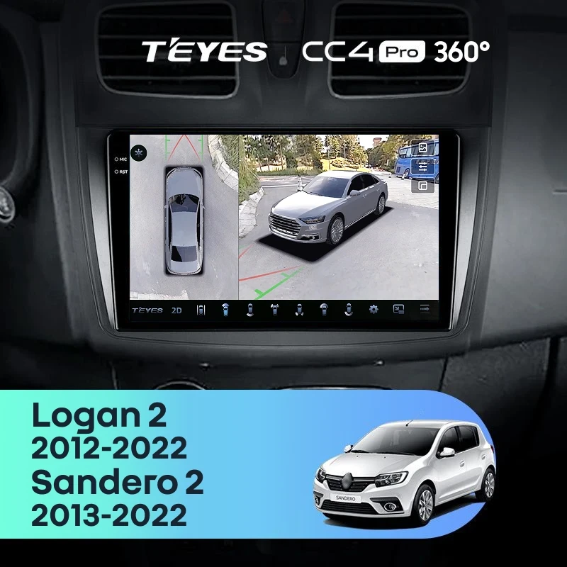 Штатная магнитола Teyes CC4 Pro 360 8/128 Renault Sandero 2 (2013-2022) F1