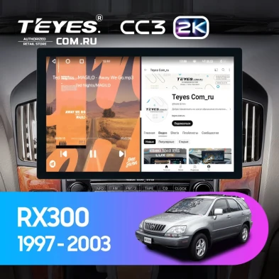 Штатная магнитола Teyes CC3 2K 4/64 Lexus RX300 XU10 (1997-2003) F1 (13")