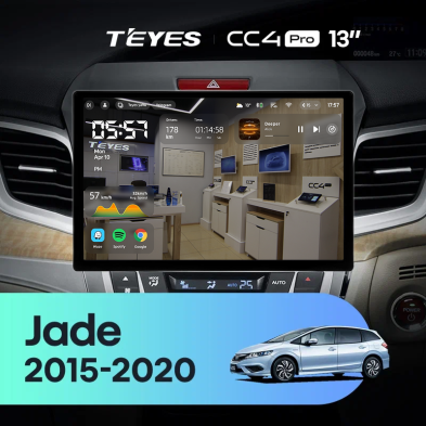 Штатная магнитола Teyes CC4 Pro 8/128 Honda Jade (2015-2020) Правый руль (13&quot;)