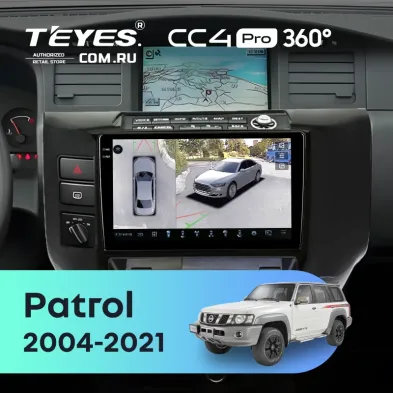 Штатная магнитола Teyes CC4 Pro 360 8/128 Nissan Patrol V 5 Y61 (2004-2021) F3 (черный)