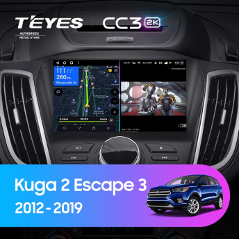 Штатная магнитола Teyes CC3 2K 360 6/128 Ford Kuga 2 (2012-2019) Тип-B