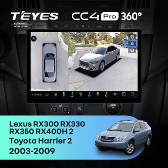 Штатная магнитола Teyes CC4 Pro 360 8/128 Toyota Harrier (2003-2009) F3 (13")