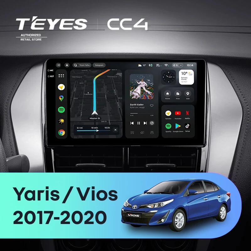 Штатная магнитола Teyes CC4 6/64 Toyota Yaris (2017-2020) F2
