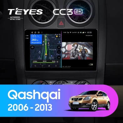 Штатная магнитола Teyes CC3 2K 4/64 Nissan Qashqai 1 J10 (2006-2013) F1