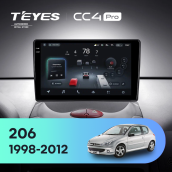 Штатная магнитола Teyes CC4 Pro 8/128 Peugeot 206 T13 T16 T12 (1998-2012) F2